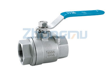 Two chip internal thread ball valve