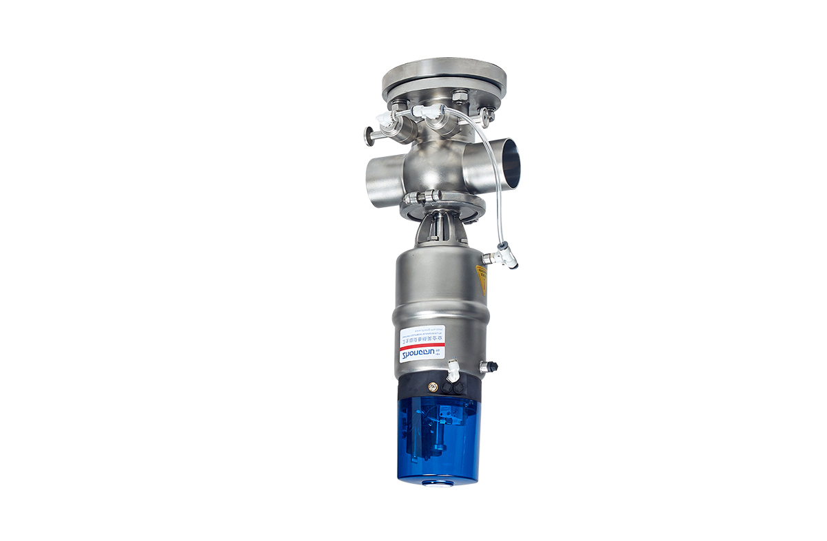 Smart head pneumatic mixing tank bottom valve