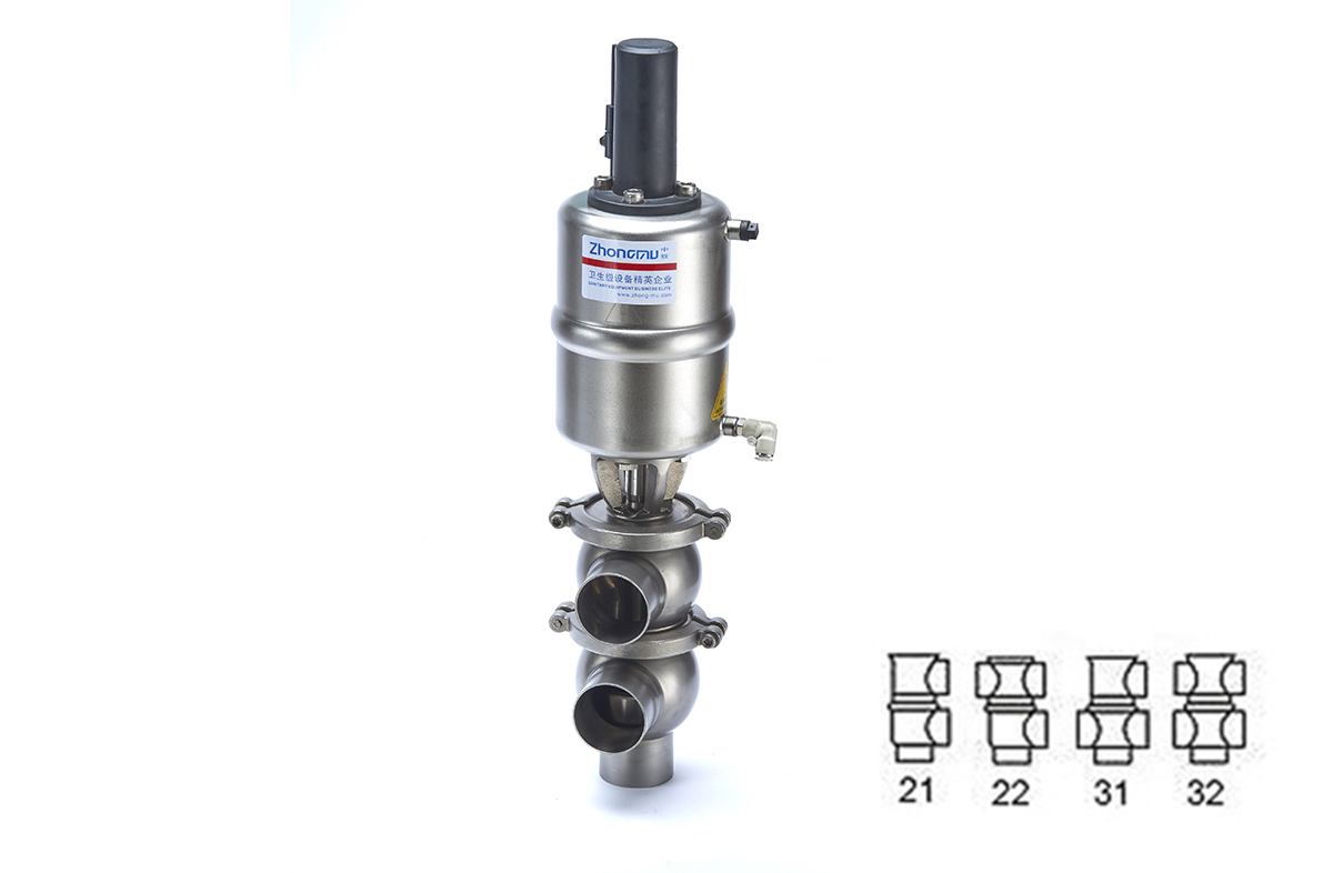 Pneumatic ball type directional control valve